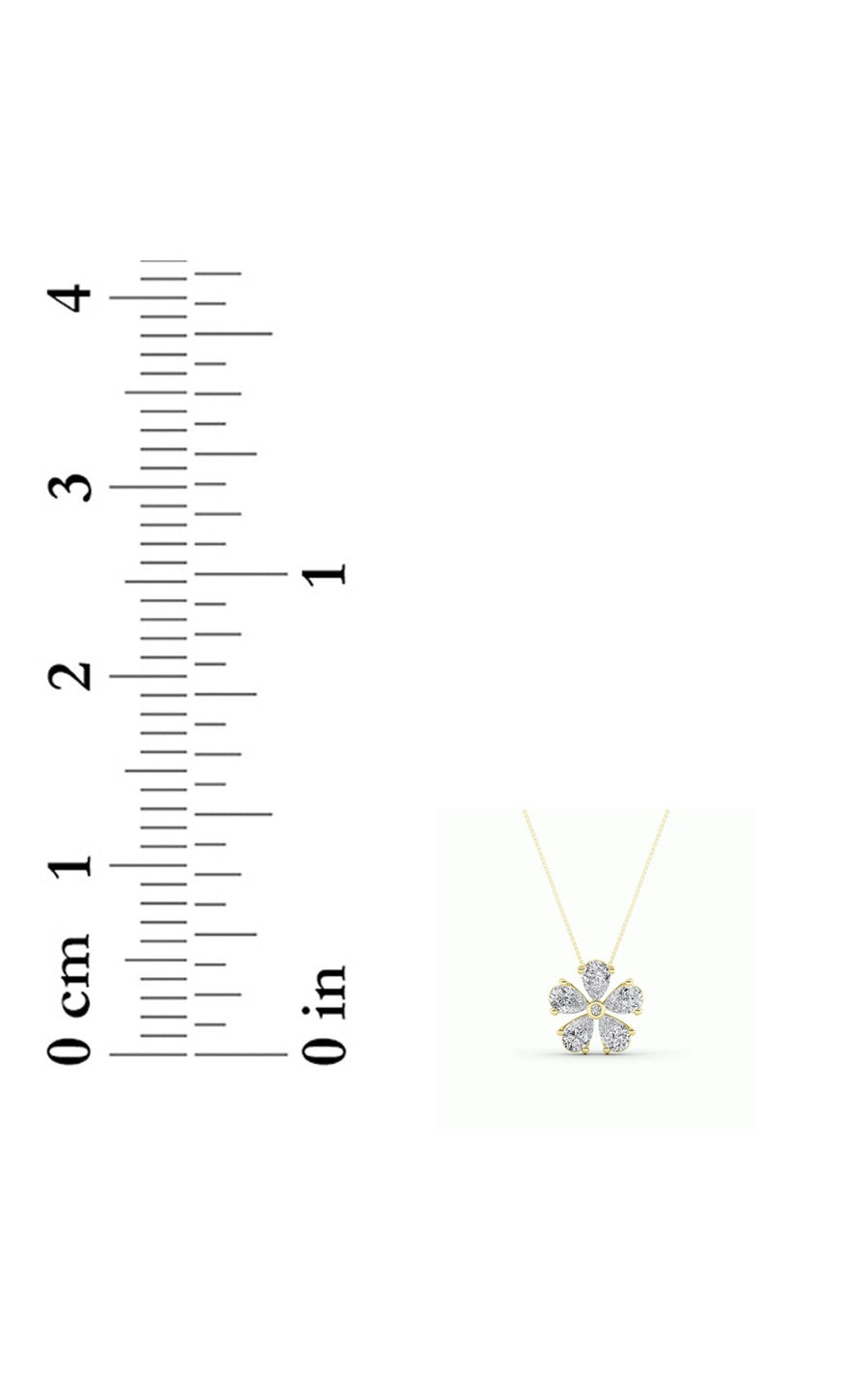 1.5Cttw Pear Shaped Lab Grown Diamond (F/VS) Floral Pendant in 14K Gold