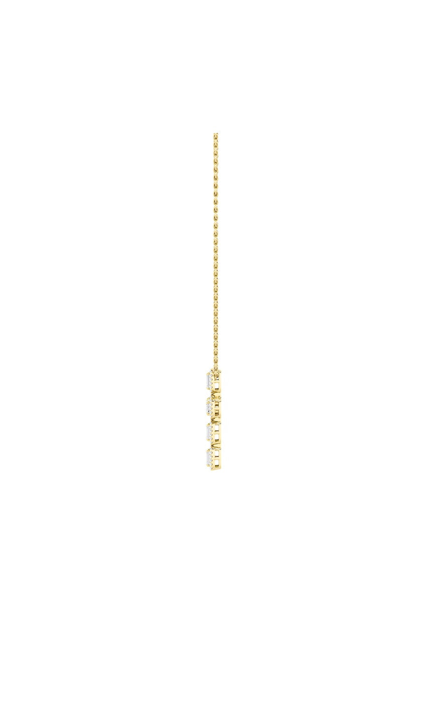 3Cttw Emerald Shaped Lab Grown Diamond (F/VS) Cross Pendant in 14K Gold