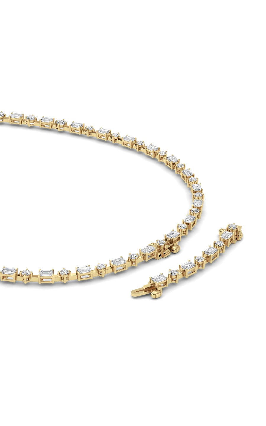20CTW Mix Shaped Lab Grown Diamond (F/VS ) Necklace in 14K Gold