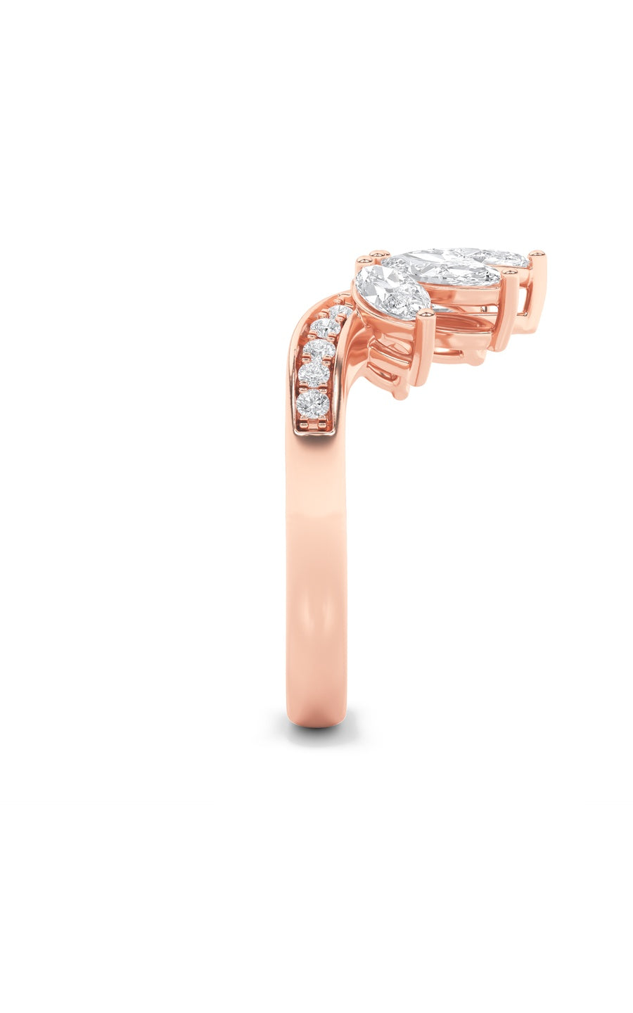 1.5Cttw Marquise Shaped Lab Grown Diamond (F/VVS)Fancy Contour Ring in 14K Gold