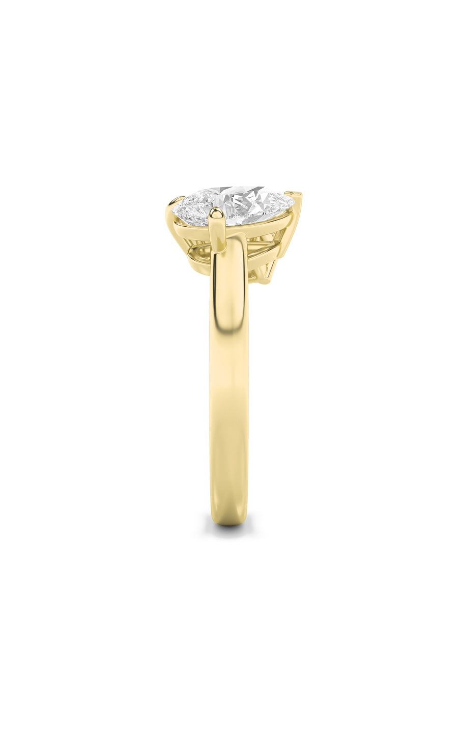 3Cttw Emerald Shaped Lab Grown Diamond (F/VS) Toiet Moi Fashiion Ring in 14K Gold