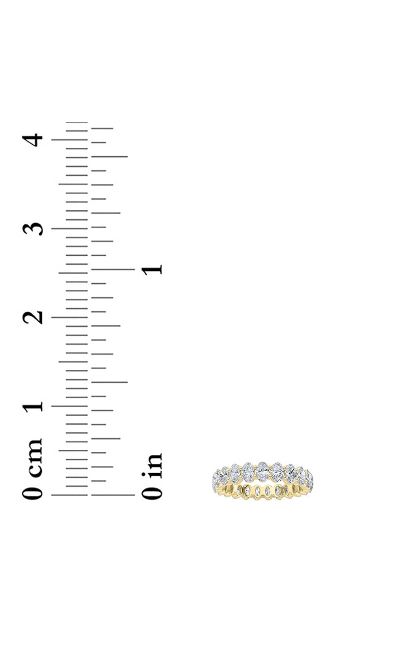 3.7CTW Oval Shaped Lab Grown Diamond Split Prong Eternity Ring in 14K Gold (F/VS)