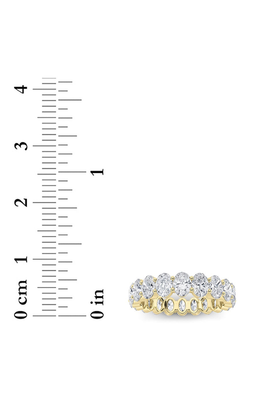 4Cttw Oval Shaped Lab Grown Diamond Split Prong Eternity Ring in 14K Gold (F/VS)