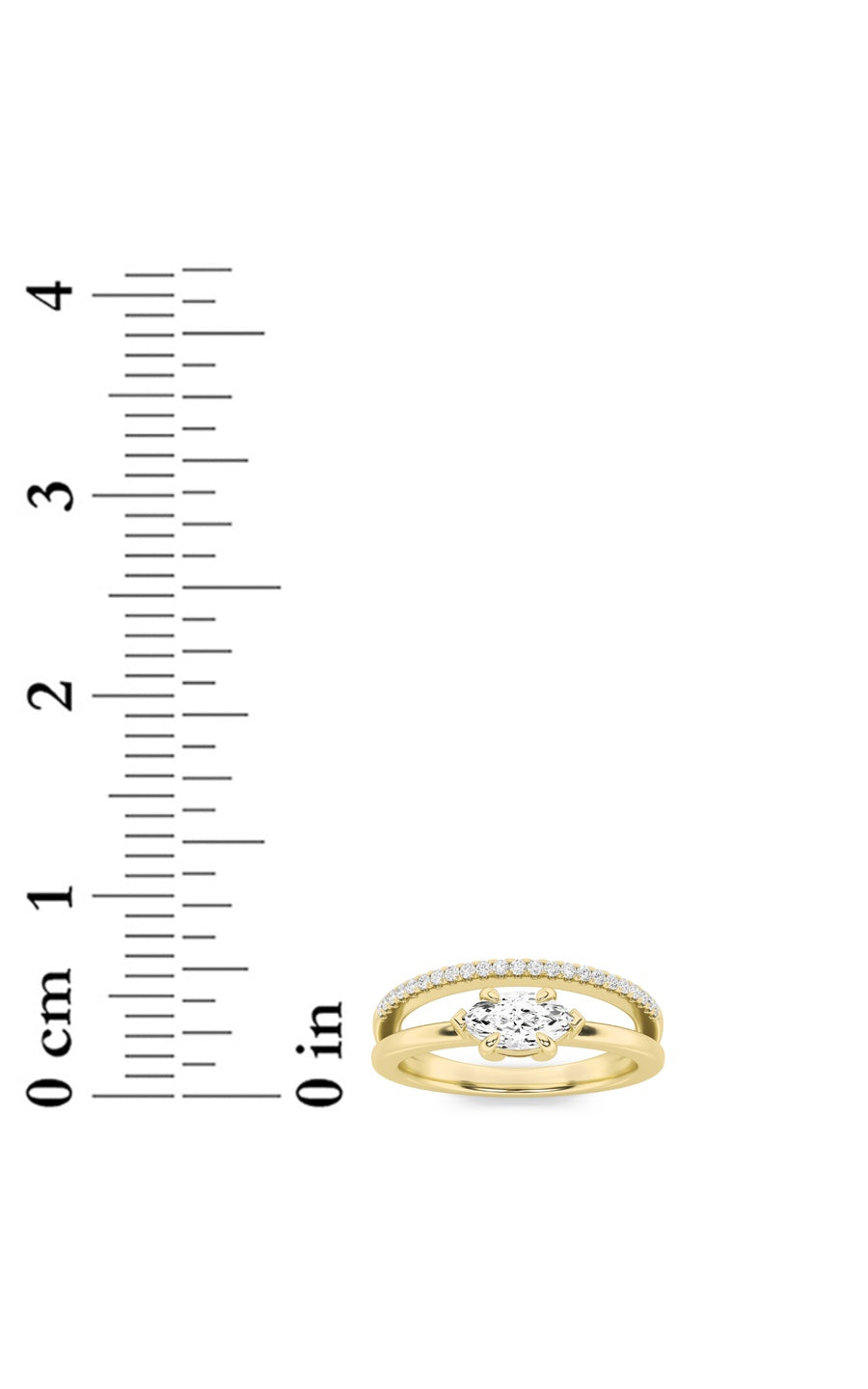 0.5Cttw Marquise Shaped Lab Grown Diamond (G/VS) Ring in 14K Gold