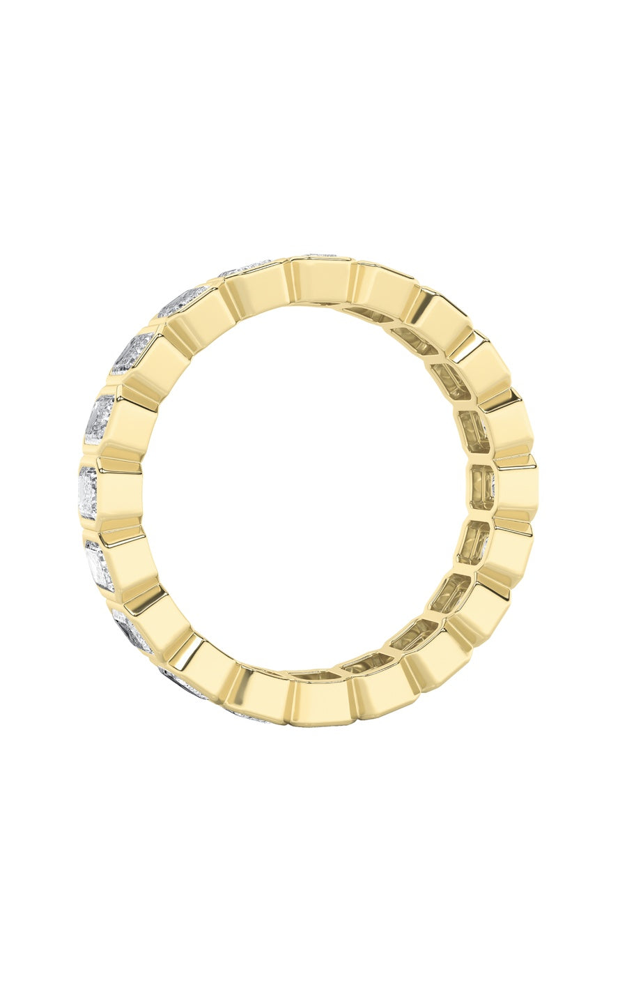 2.5Cttw Emerald Shaped Lab Grown Diamond (F/VS) Eternity Band Ring in 14K Gold