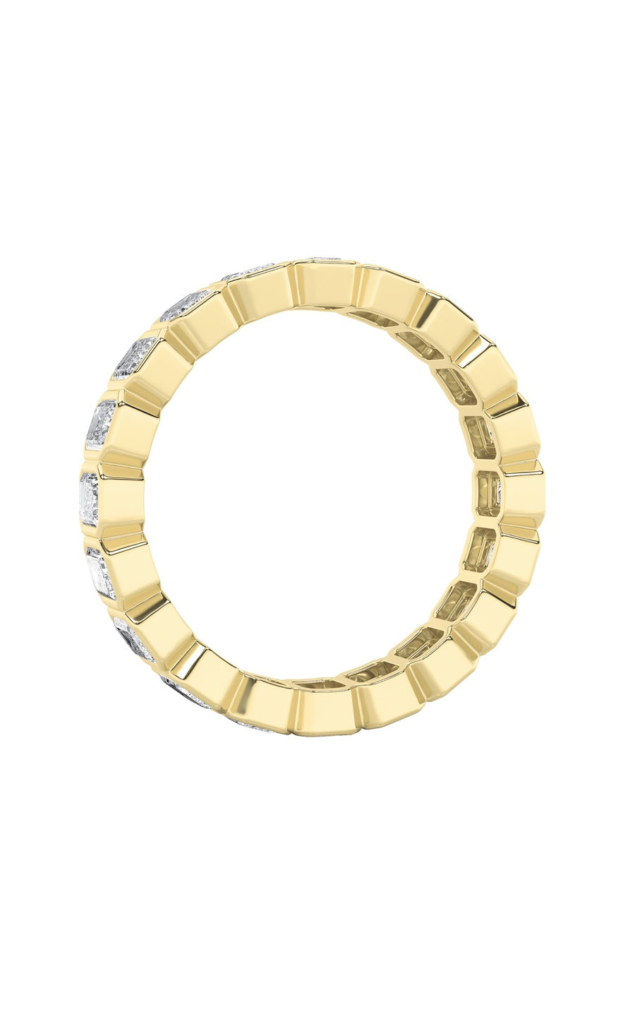 3.25Cttw Emerald Shaped Lab Grown Diamond (F/VS) Eternity Band Ring in 14K Gold