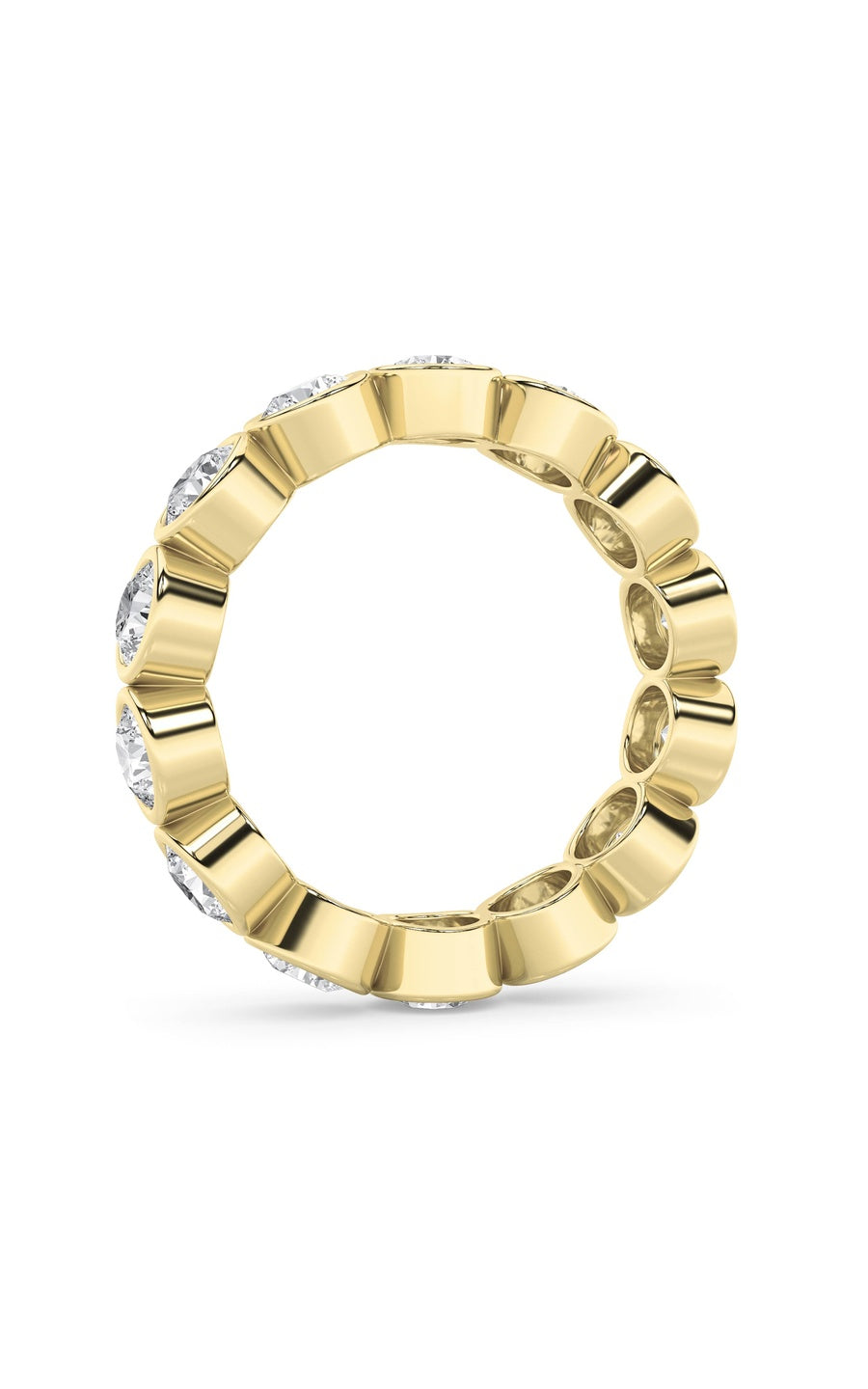 3Cttw Round Shaped Lab Grown Diamond (F/VS) Eternity Band Ring in 14K Gold