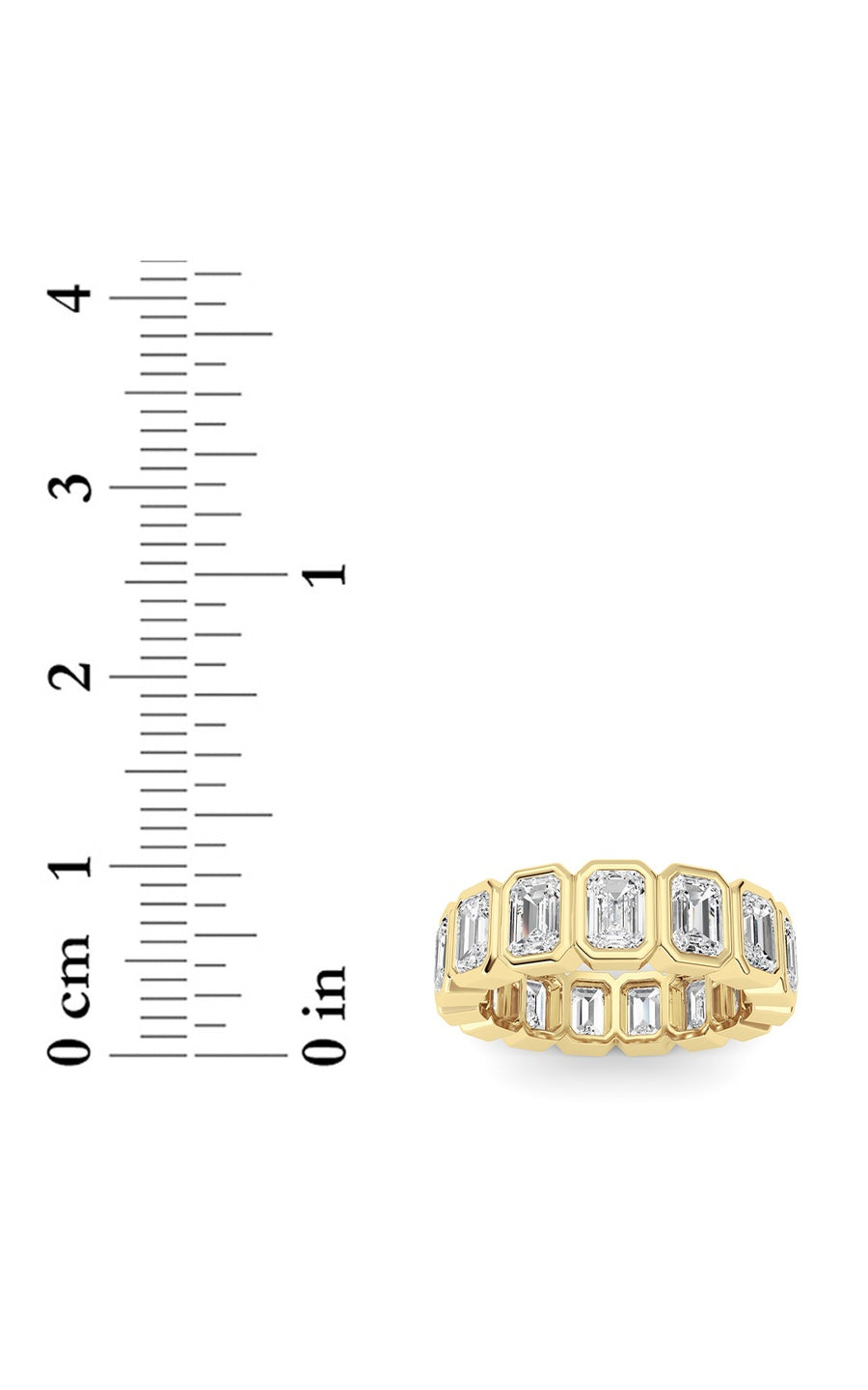 3.75Cttw Emerald Shaped Lab Grown Diamond (F/VS) Eternity Band Ring in 14K Gold