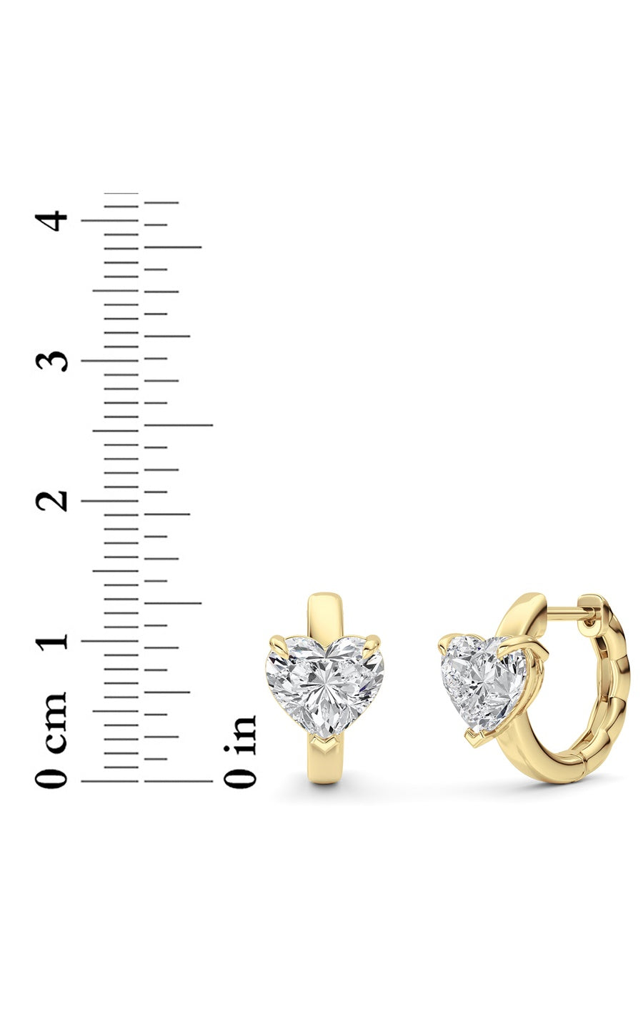 2CTW Heart Shaped Lab Grown Diamond (F/VS) Earring in 14K White Gold