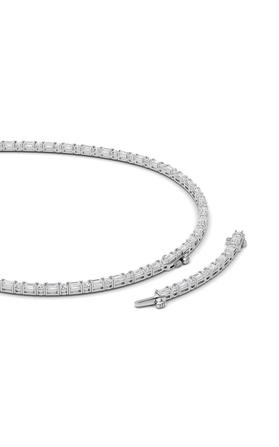 28CTW Mix Shaped Lab Grown Diamond Necklace in 14K Gold (F/VS)