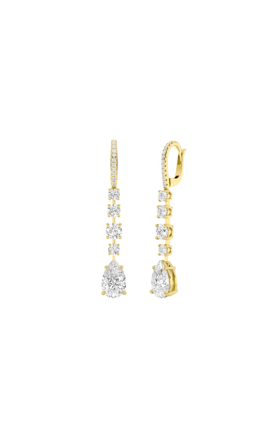 4.5Cttw Pear Shaped Lab Grown Diamond (F/VS) Dangle Earrings in 14K Gold