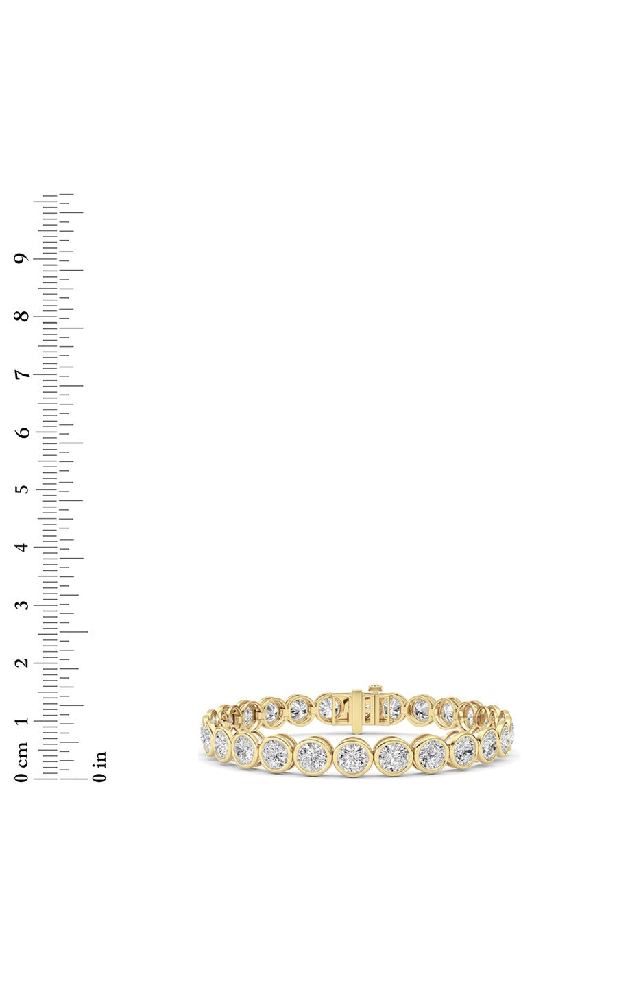 15CTW Round Lab Grown Diamond (F/VS ) Bezel Set Bracelet in 14K Gold