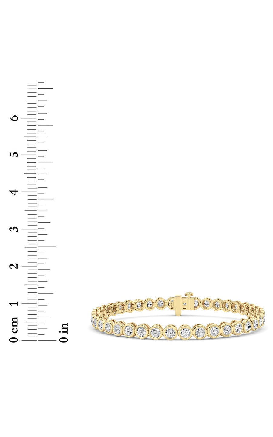 5Cttw Round Lab Grown Diamond (F/VS ) Bezel Set Bracelet in 14K Gold