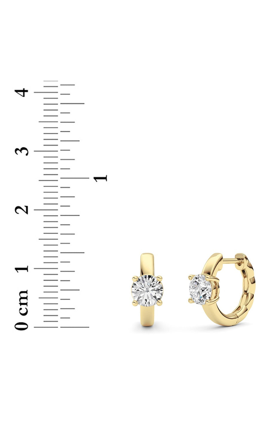 1Cttw Round Shaped Lab Grown Diamond (F/VS ) Huggie Earrings in 14K Gold