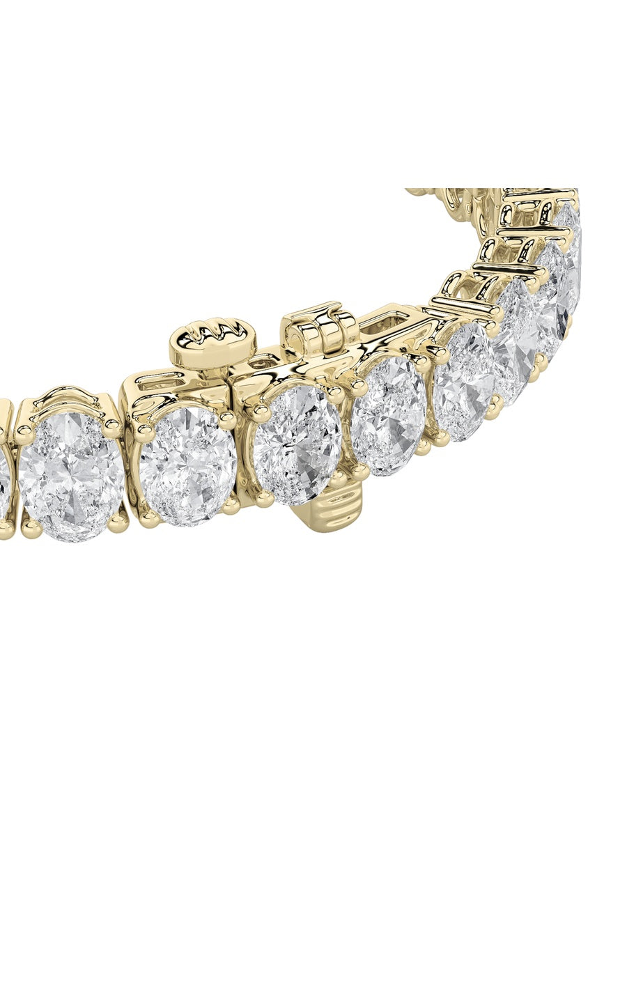 24Cttw Oval Shaped Lab Grown Diamond (F/VS) East West Line Bracelet in 14K Gold