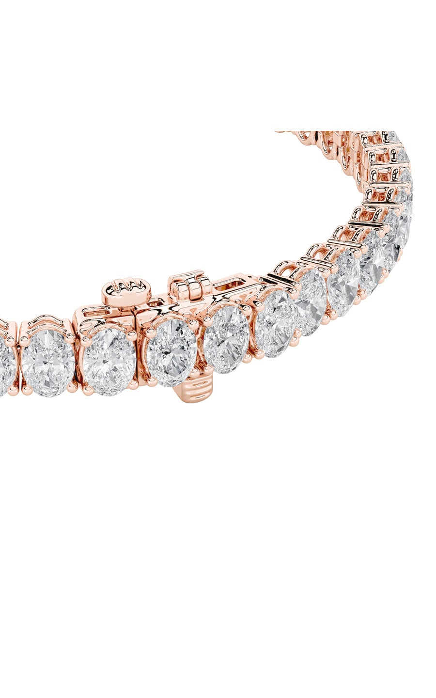 9Cttw Oval Shaped Lab Grown Diamond (G/VS) East West Line Bracelet in 14K Gold