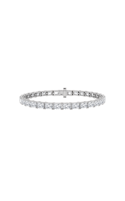 5CTW Radiant Shaped Lab Grown Diamond (F/VS) Bracelet in 14K White Gold