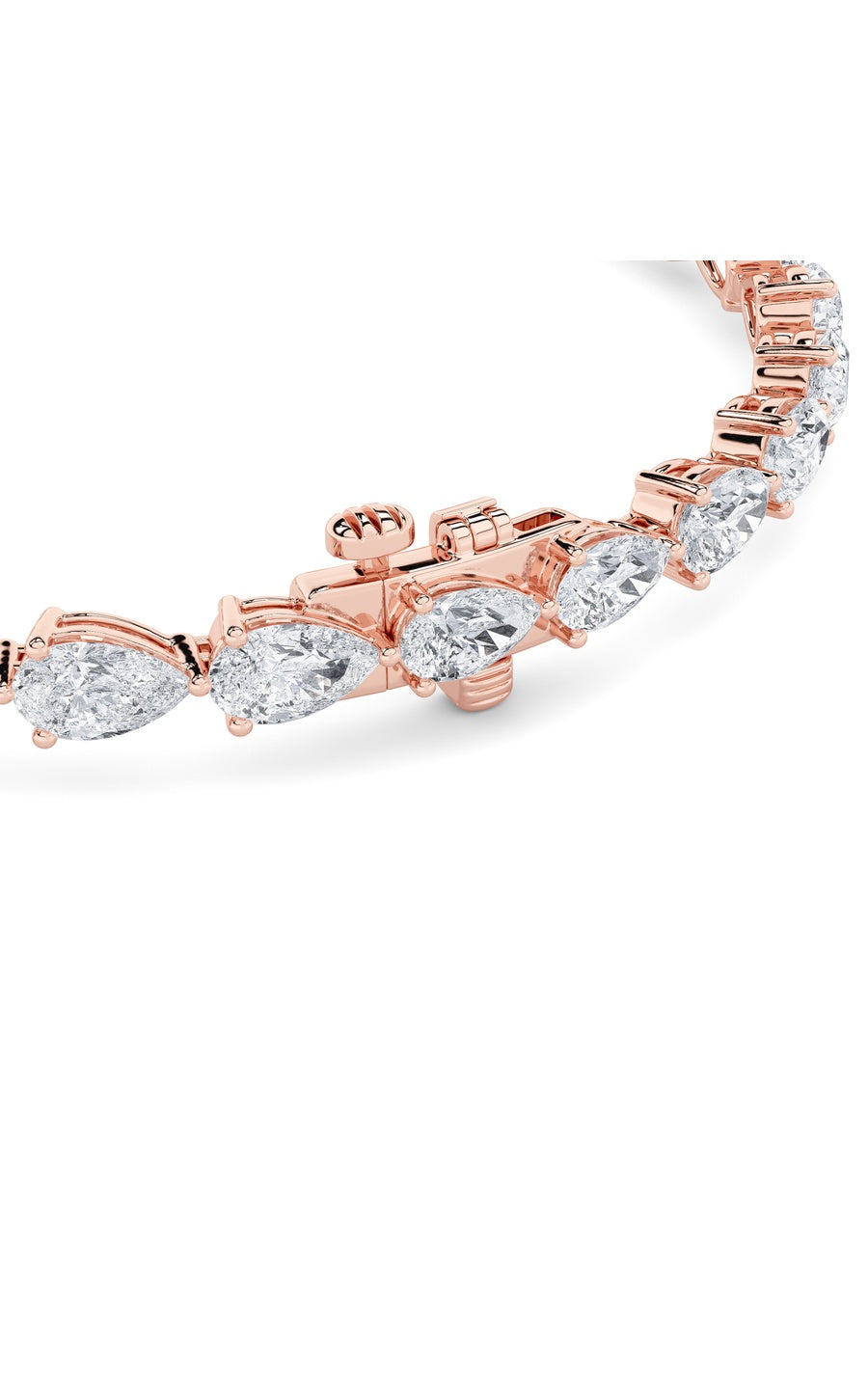 7Cttw Pear Shaped Lab Grown Diamond (F/VS) Fancy Line Bracelet in 14K Gold
