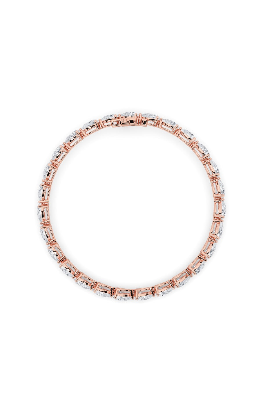 7Cttw Pear Shaped Lab Grown Diamond (F/VS) Fancy Line Bracelet in 14K Gold