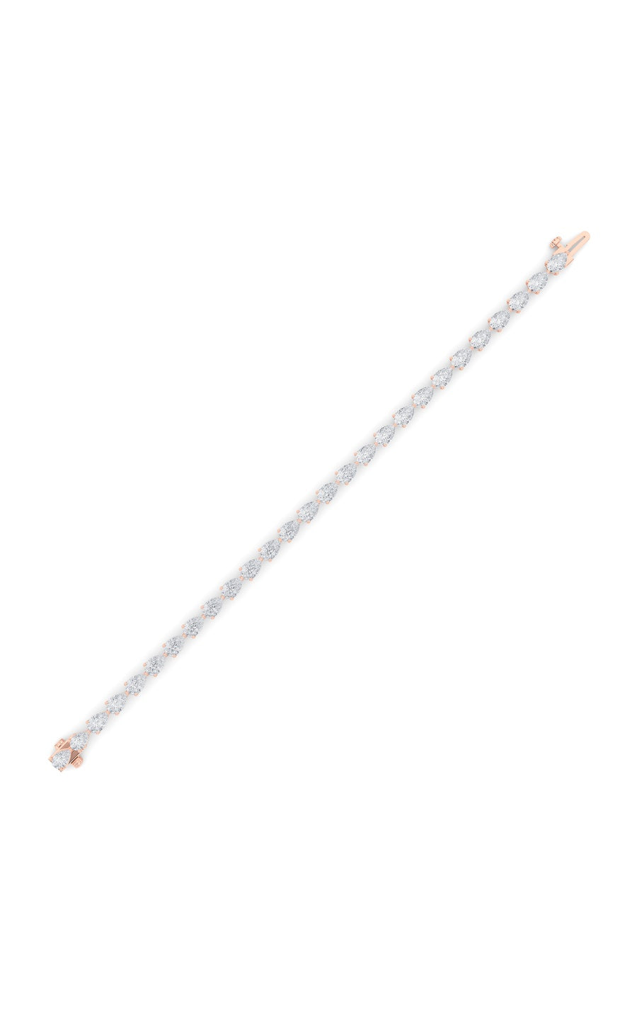 7Cttw Pear Shaped Lab Grown Diamond (F/VS) Fancy Line Bracelet in 14K Gold