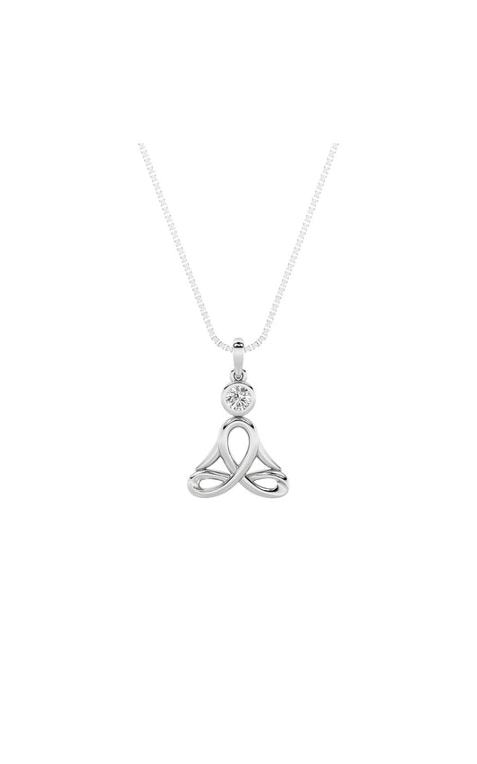 14K White Gold Necklace KJ01418P.RD-0.2-21F