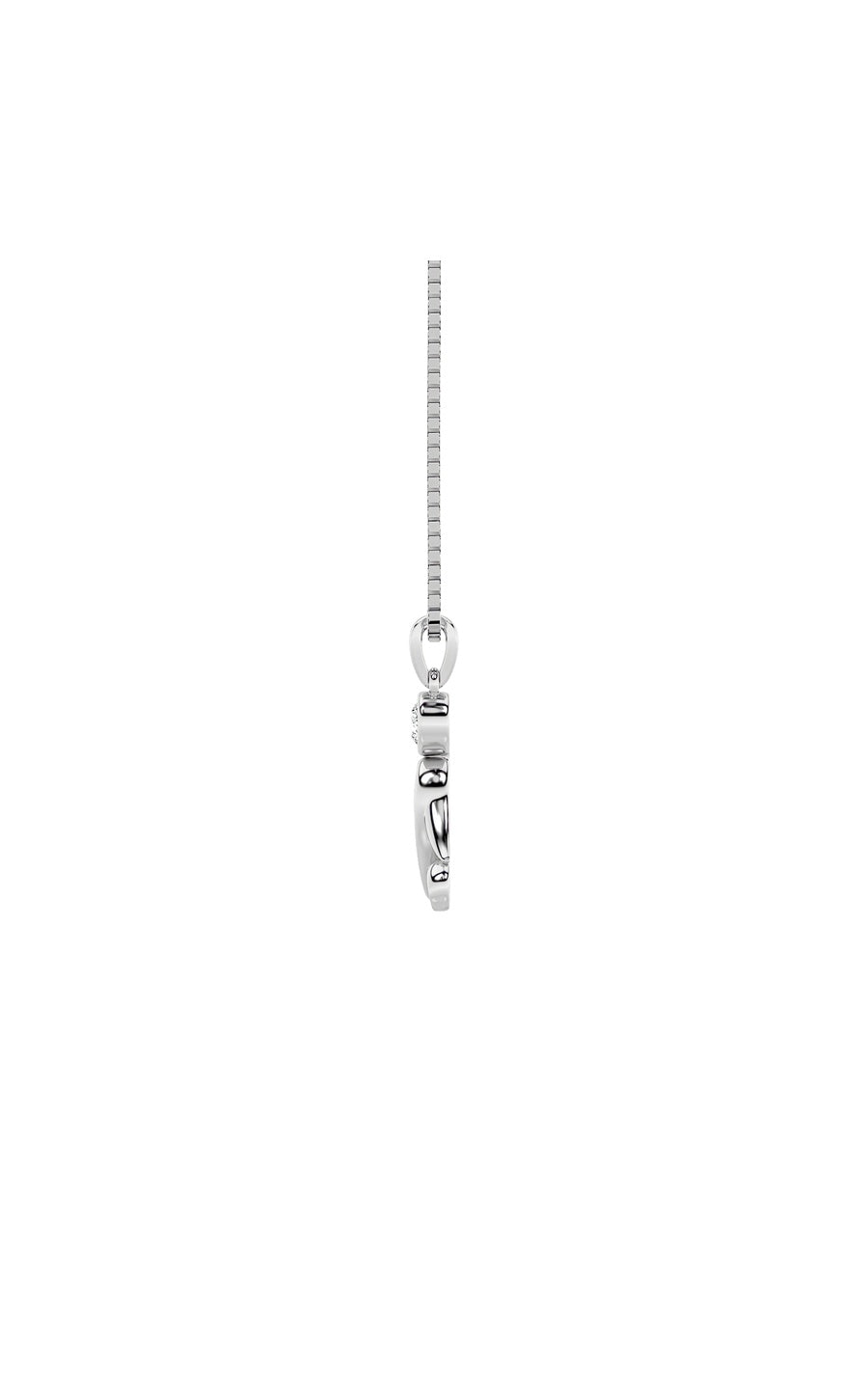 14K White Gold Necklace KJ01418P.RD-0.2-21F
