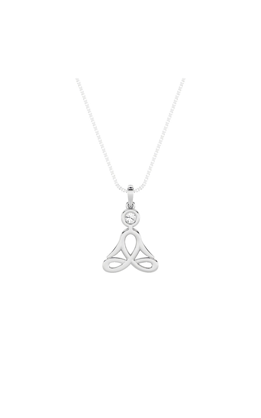 14K White Gold Necklace KJ01418P.RD-0.2-21F