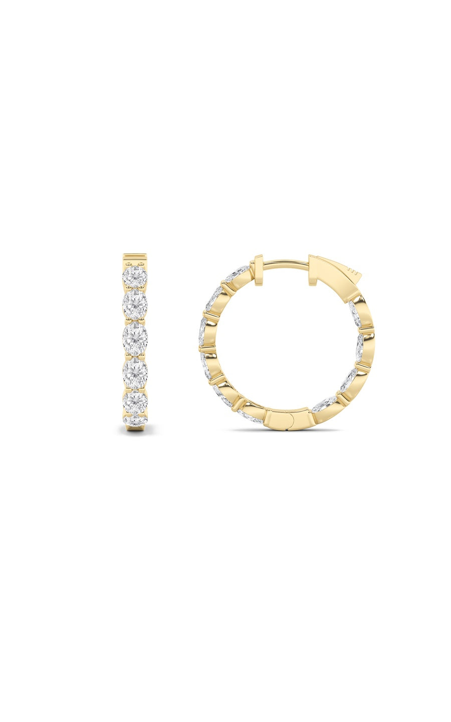 4CTW Oval Shaped Lab Grown Diamond (F/VS) Earring in 14K White Gold