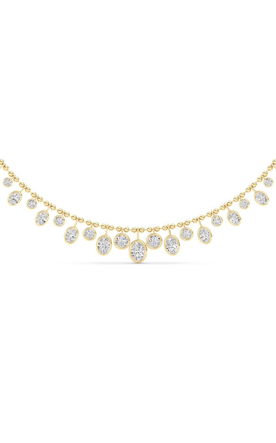 10CTW MX Shaped Lab Grown Diamond (F/VS) Necklace in 14K Yellow Gold