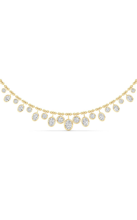 10CTW MX Shaped Lab Grown Diamond (F/VS) Necklace in 14K Yellow Gold