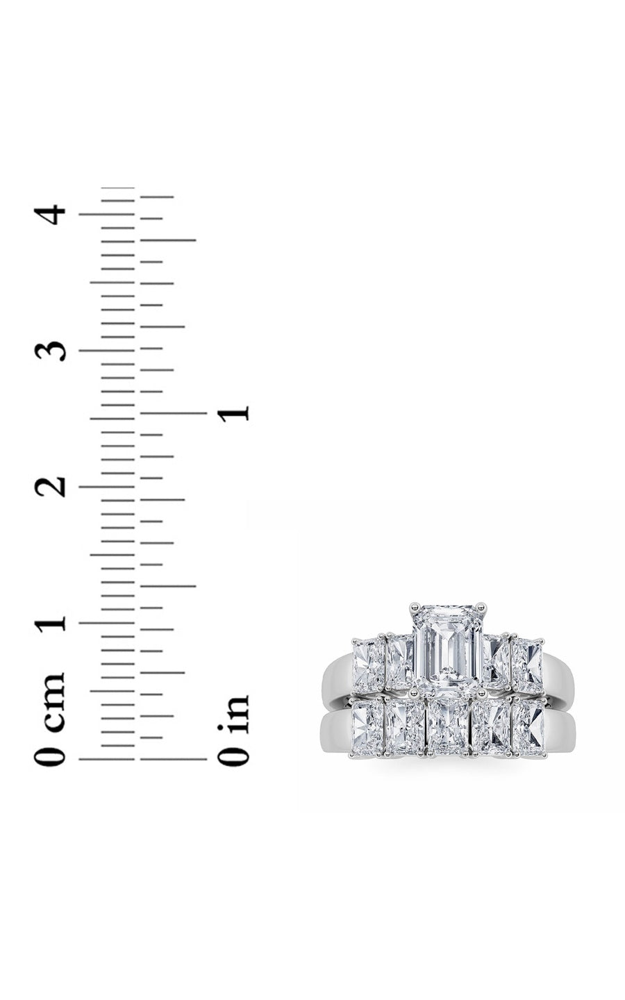 2.5Cttw Radiant Shaped Lab Grown Diamond (G/VS) Bridal Set with Matching Band and  Ring in 14K Gold