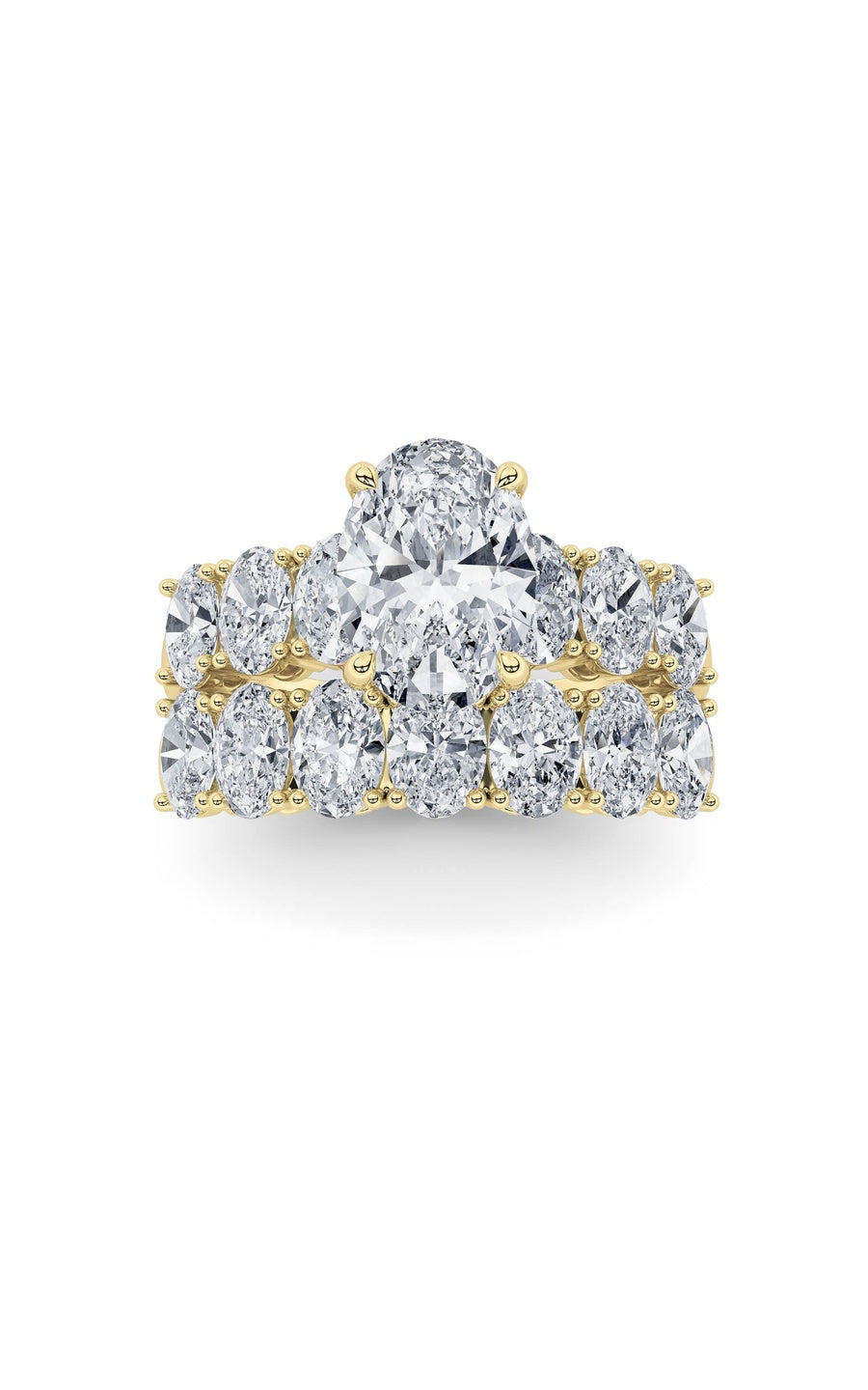 3.5Cttw Oval Shaped Lab Grown Diamond (G/VS) Bridal Set with Matching Band and  Ring in 14K Gold