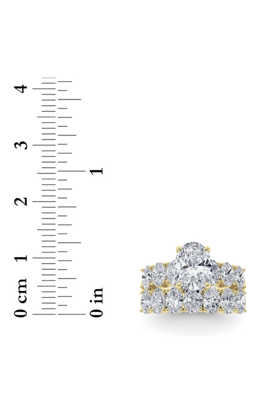 3.5Cttw Oval Shaped Lab Grown Diamond (G/VS) Bridal Set with Matching Band and  Ring in 14K Gold