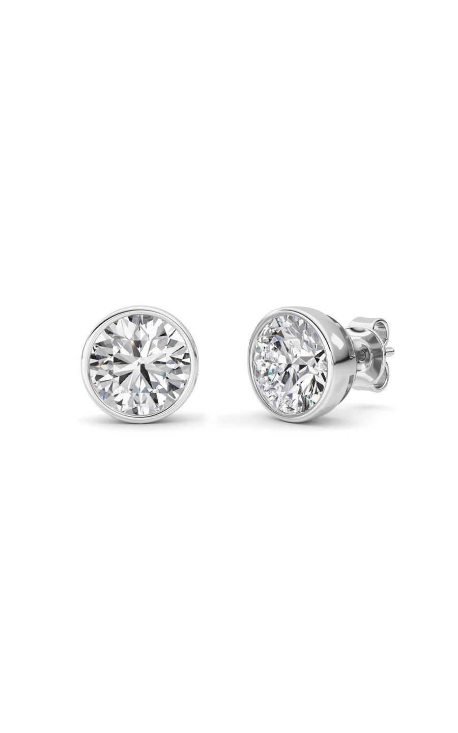 4CTW Round Shaped Lab Grown Diamond (F/VS) Earring in 14K White Gold