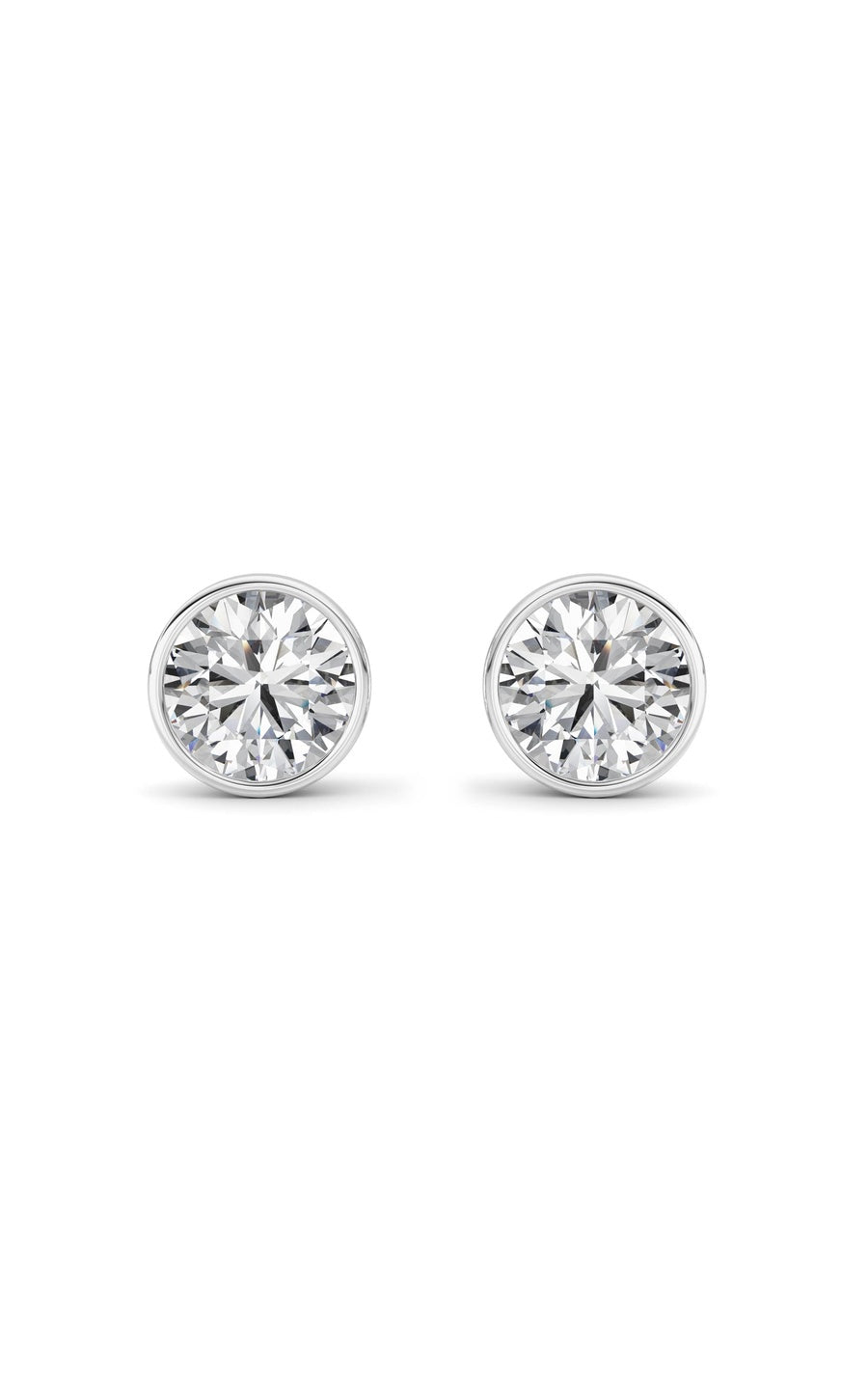4CTW Round Shaped Lab Grown Diamond (F/VS) Earring in 14K White Gold