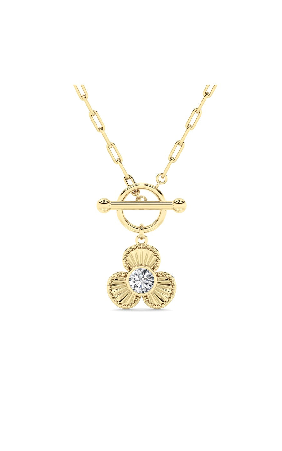 1CTW Round Shaped Lab Grown Diamond (F/VS) Necklace in 14K White Gold
