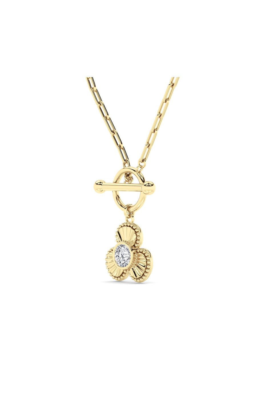 1CTW Round Shaped Lab Grown Diamond (F/VS) Necklace in 14K White Gold