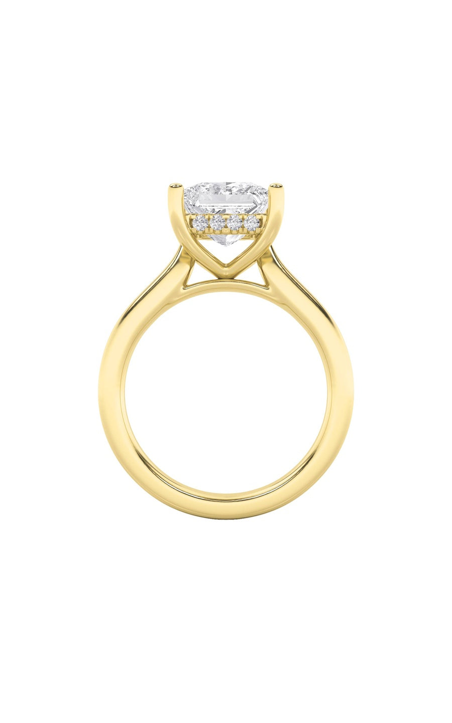 4CTW Princess Shaped Lab Grown Diamond (F/VS) Ring in 14K White Gold
