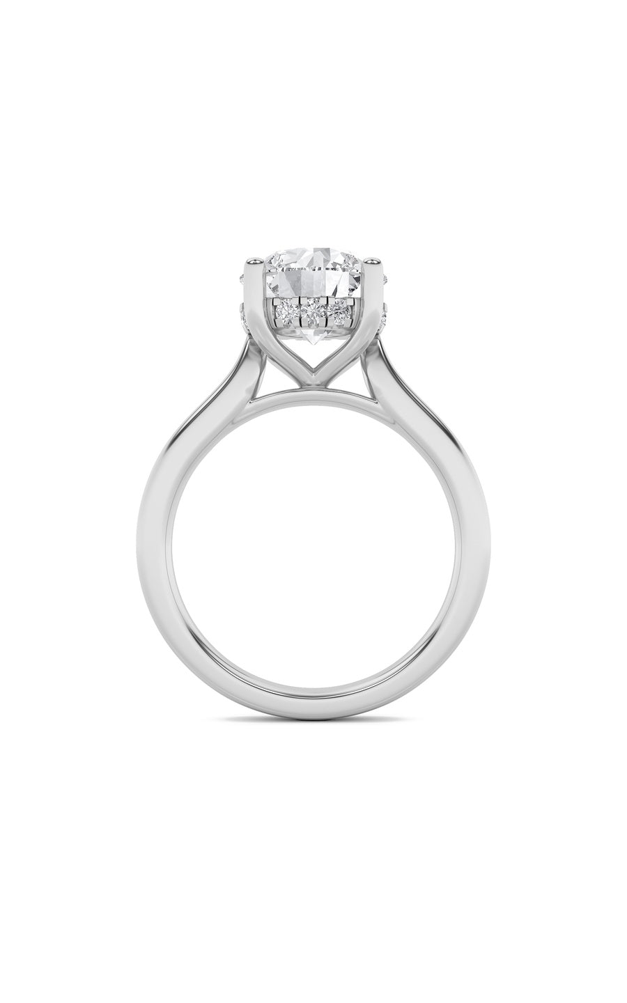 4CTW Round Shaped Lab Grown Diamond (F/VS) Ring in 14K White Gold