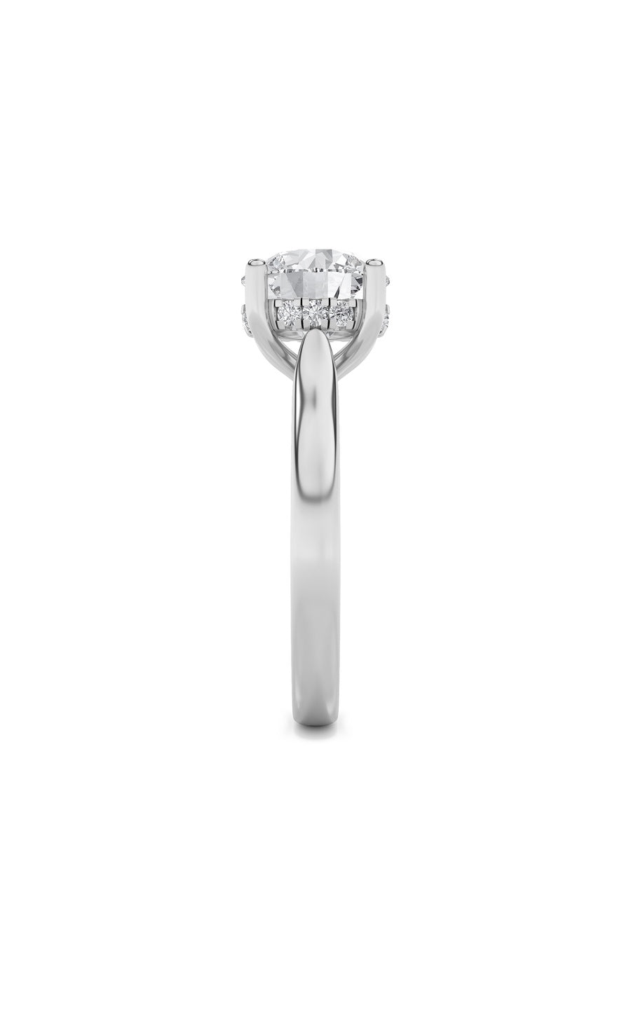 4CTW Round Shaped Lab Grown Diamond (F/VS) Ring in 14K White Gold