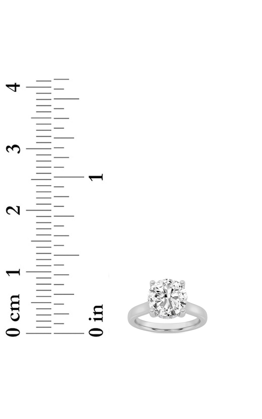 4CTW Round Shaped Lab Grown Diamond (F/VS) Ring in 14K White Gold