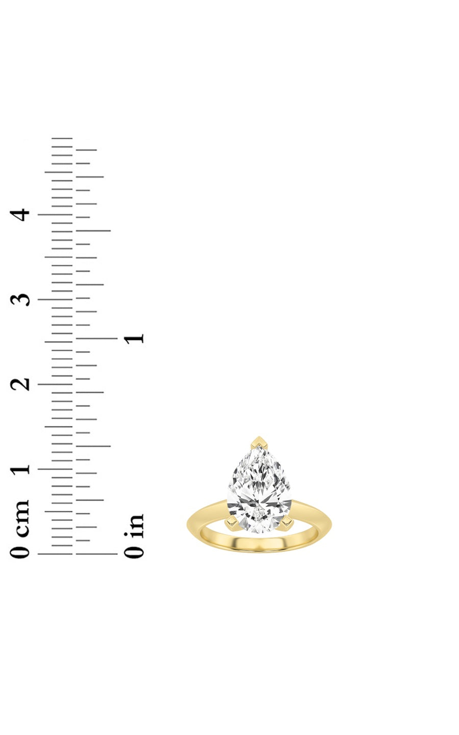 3CTW Pear Shaped Lab Grown Diamond (F/VS) Ring in 14K White Gold