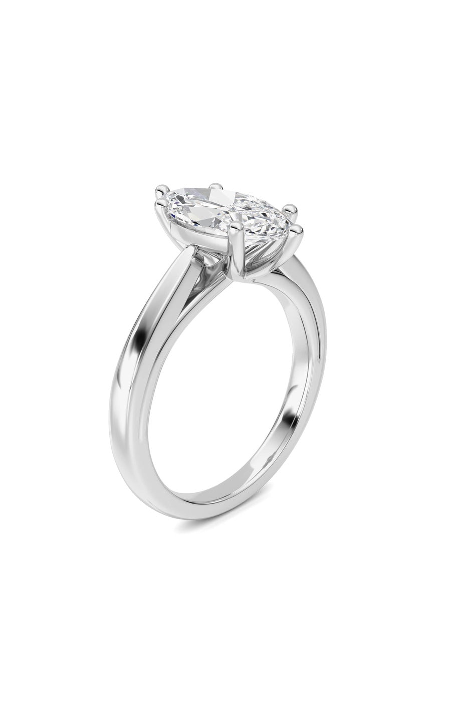 2CTW Marquise Shaped Lab Grown Diamond (F/VS) Ring in 14K White Gold