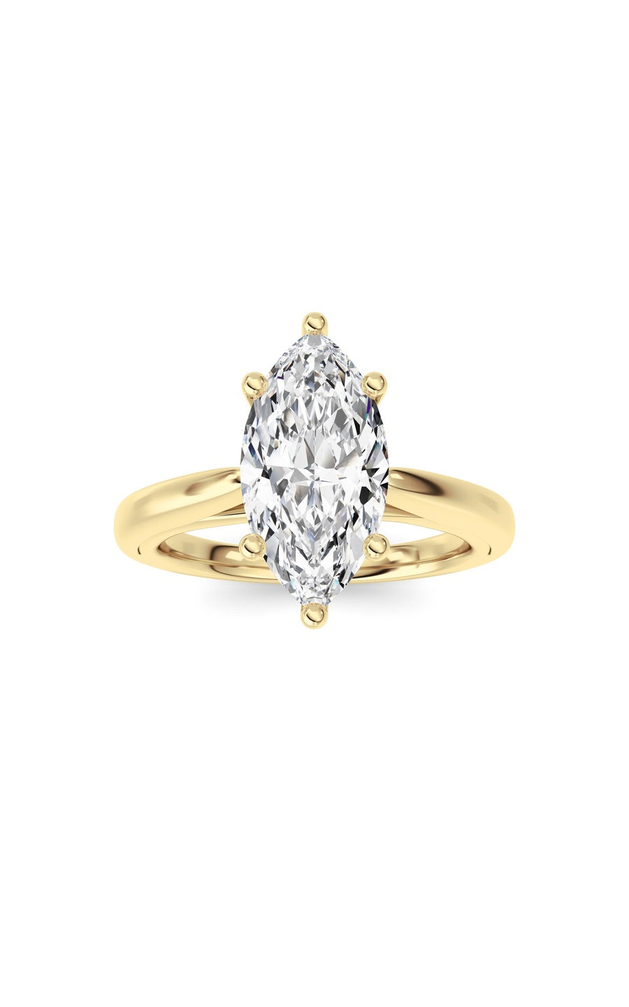 2CTW Marquise Shaped Lab Grown Diamond (F/VS) Ring in 14K White Gold