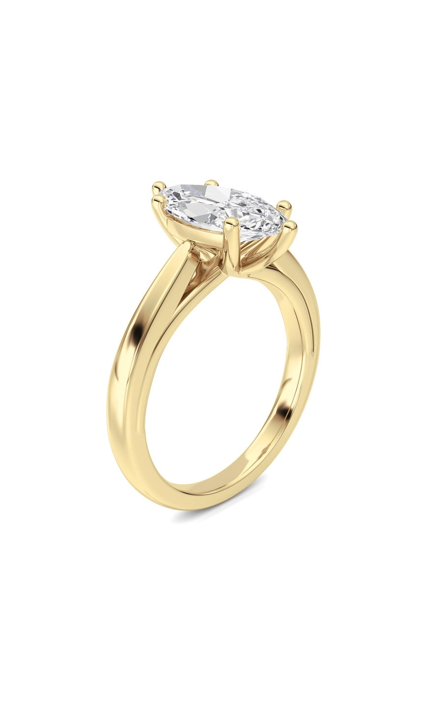 2CTW Marquise Shaped Lab Grown Diamond (F/VS) Ring in 14K White Gold