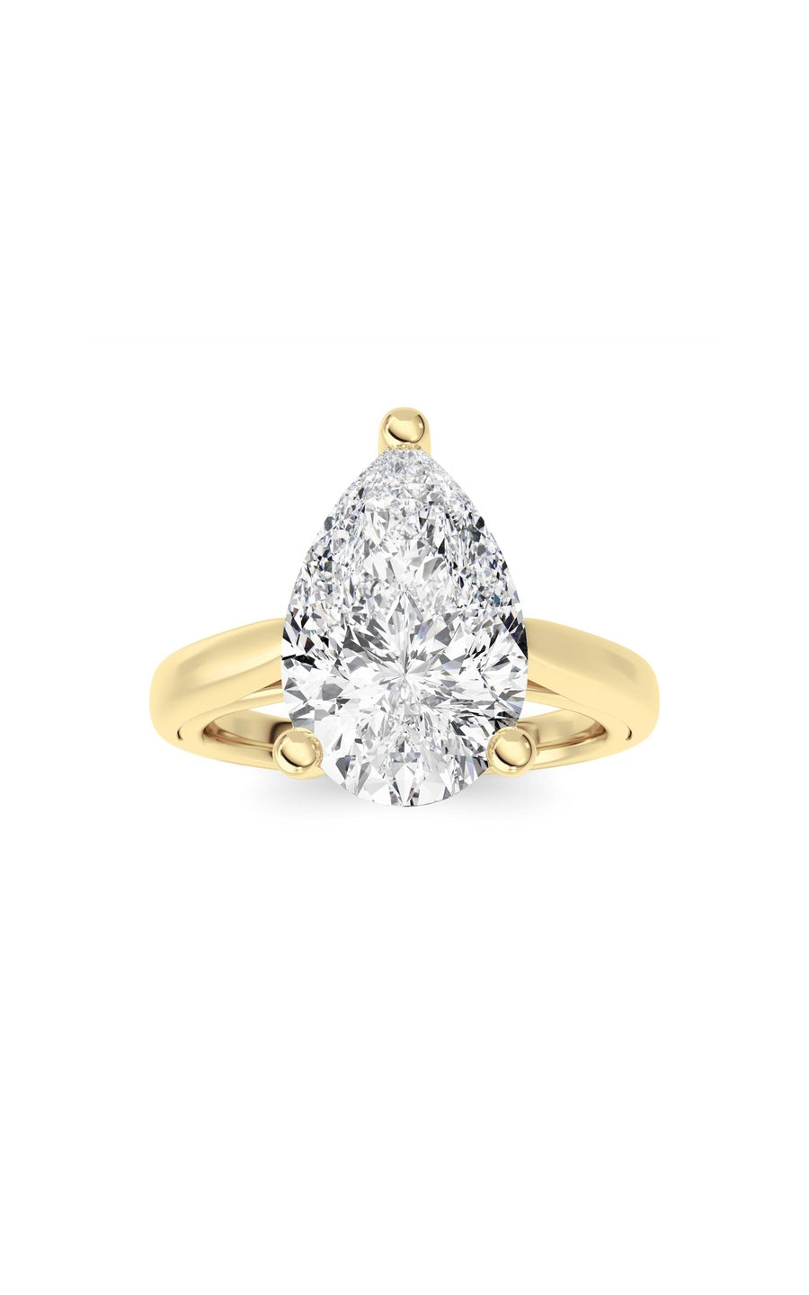 3CTW Pear Shaped Lab Grown Diamond (F/VS) Ring in 14K White Gold
