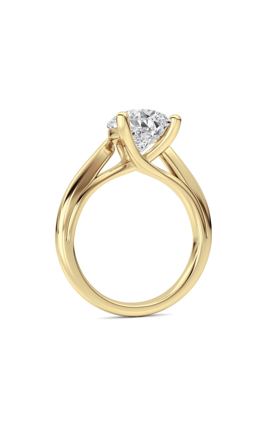 3CTW Pear Shaped Lab Grown Diamond (F/VS) Ring in 14K White Gold