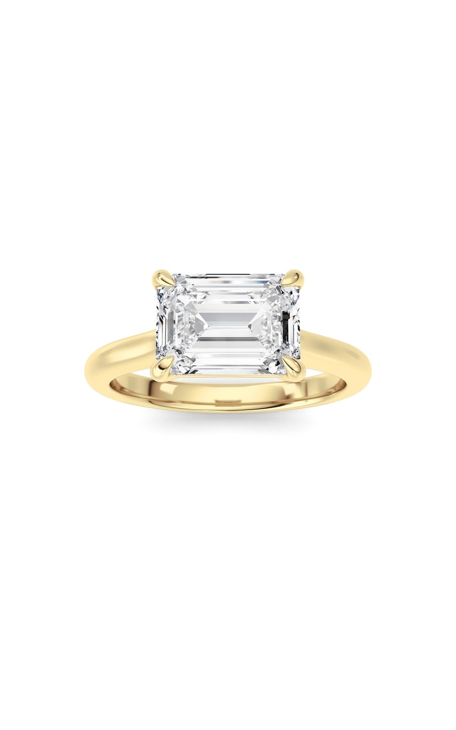 2CTW Emerald Shaped Lab Grown Diamond (F/VS) Ring in 14K White Gold
