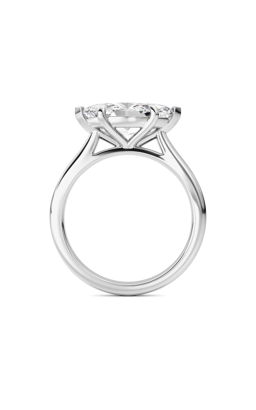 2CTW Marquise Shaped Lab Grown Diamond (F/VS) Ring in 14K White Gold
