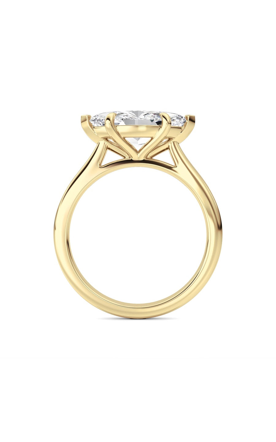 2CTW Marquise Shaped Lab Grown Diamond (F/VS) Ring in 14K White Gold
